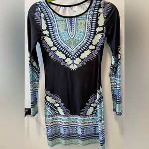 Long sleeve stretch dress